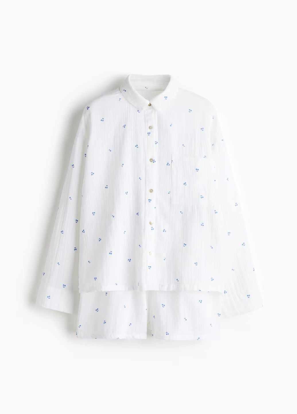 Белая всесезон муслиновый комплект H&M сорочка/шорти