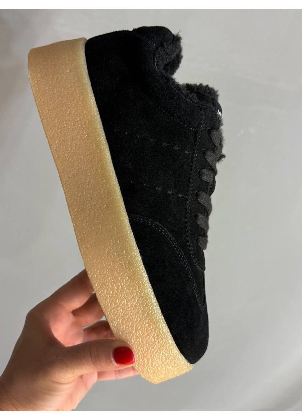 Черные кеды женские 633-1 утепленные замшевые на меху черные Hengji