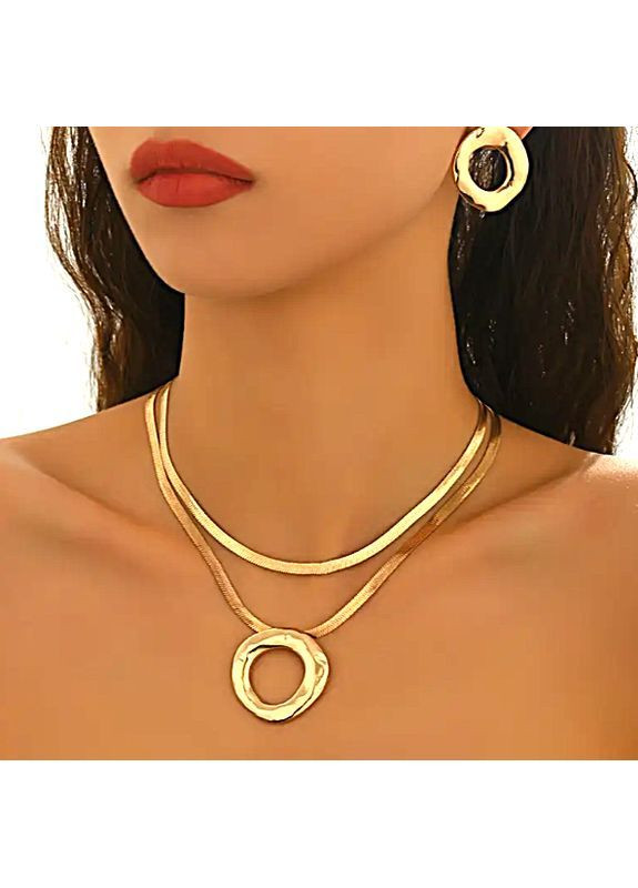 Комплект колье с кулоном и сережки No Brand (368770354)