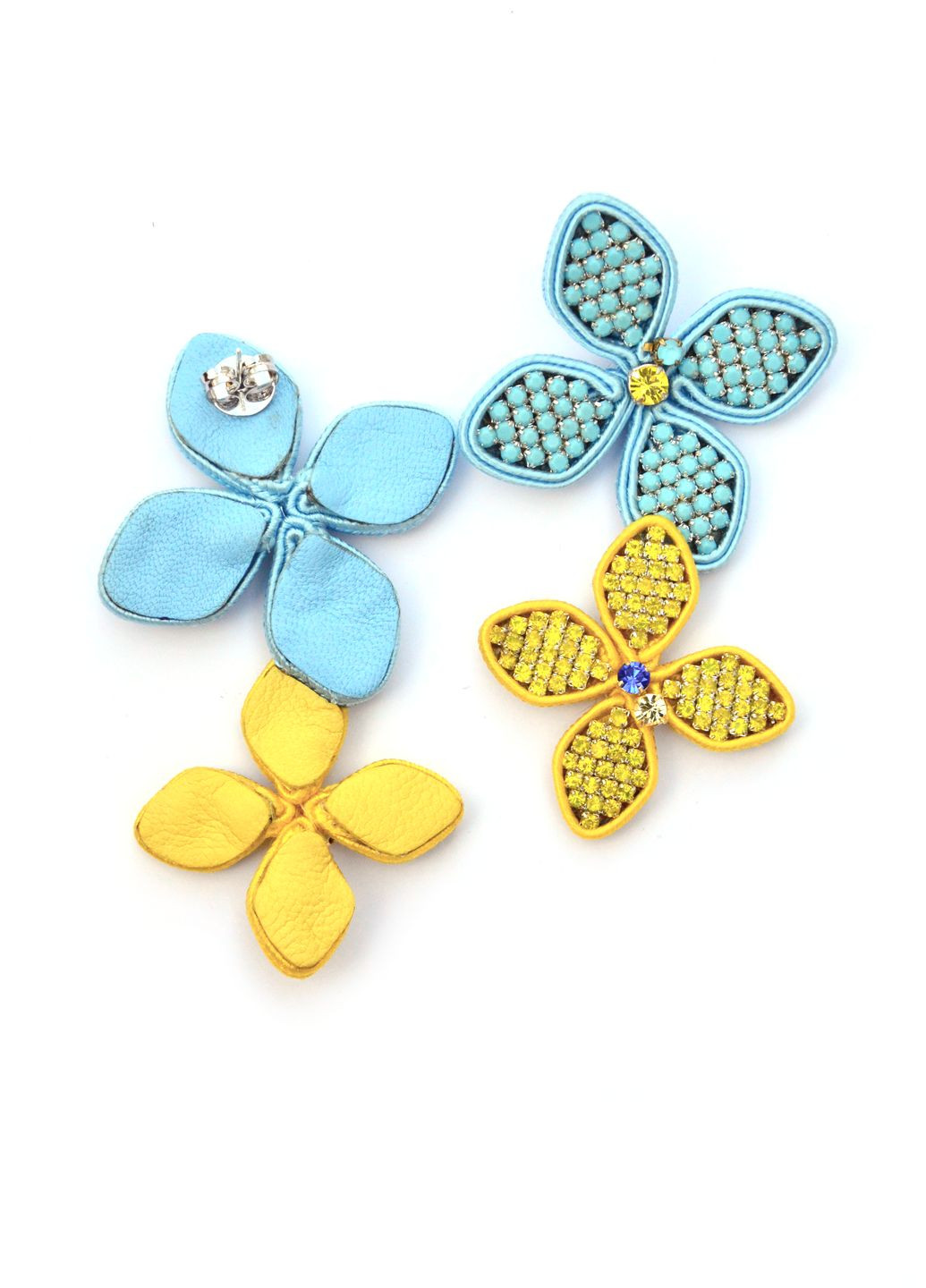 Патриотические серьги в форме цветов желто-голубого цвета. Olha Serhiichuk jewelry (324794596)