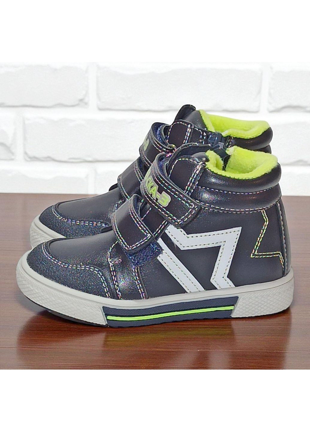 Темно-синие спортивные, повседневные, кэжуал осенние демисезонные ортопедические ботинки для мальчика, осенние хайтопы на липучках, утепленные деми ботинки на флисе сказка L&D