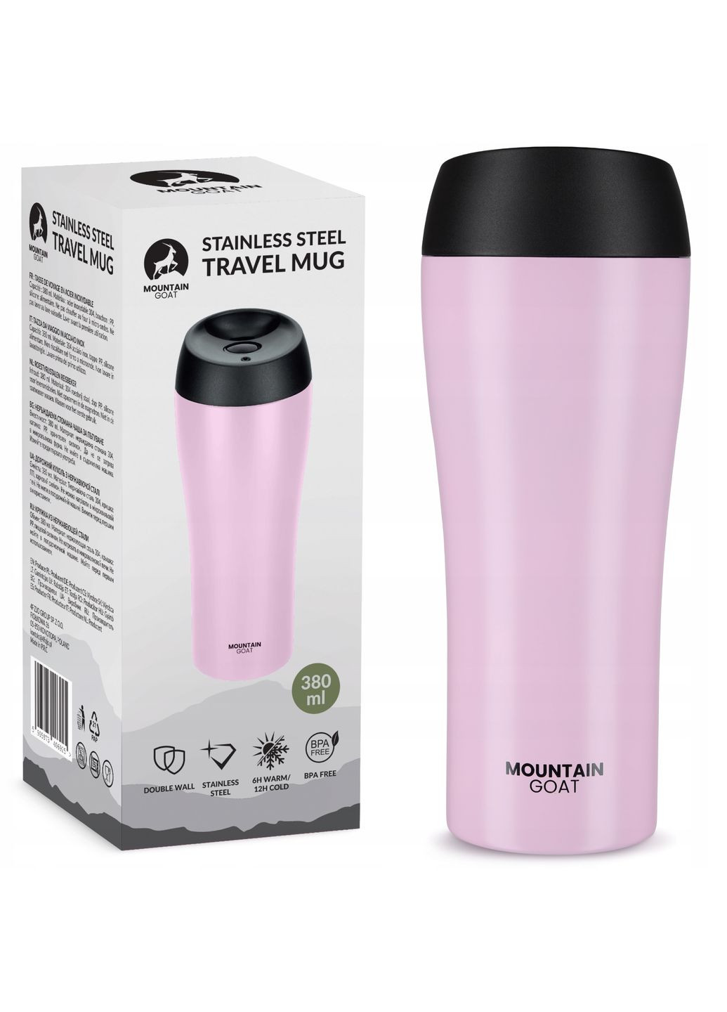 Термокружка Travel 0.38 л Pink () Mountain Goat P-5905973406925 (366819963)