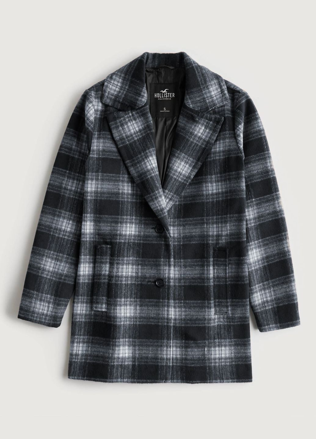 Темно-синє демісезонне Пальто жіноче демісезонне - пальто HC9841W Hollister