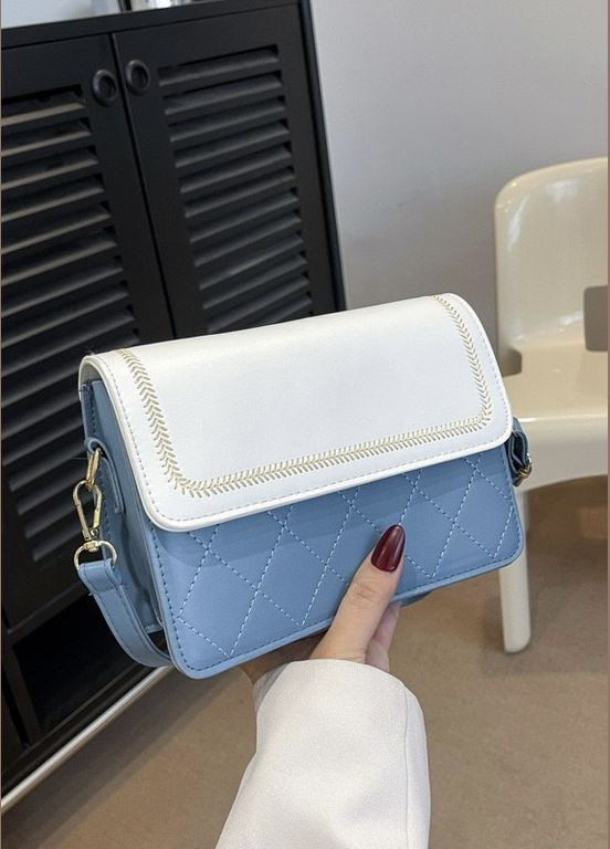 Женская сумка 6037 кросс-боди бело голубая No Brand (303323058)