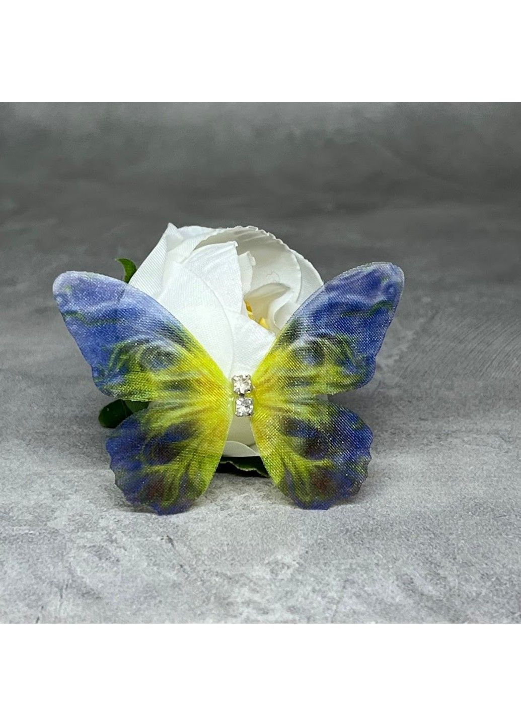 Метелик шифоновий (двошаровий), розмір ≈5*3,7 см, арт 018112, 1 шт No Brand (329188064)