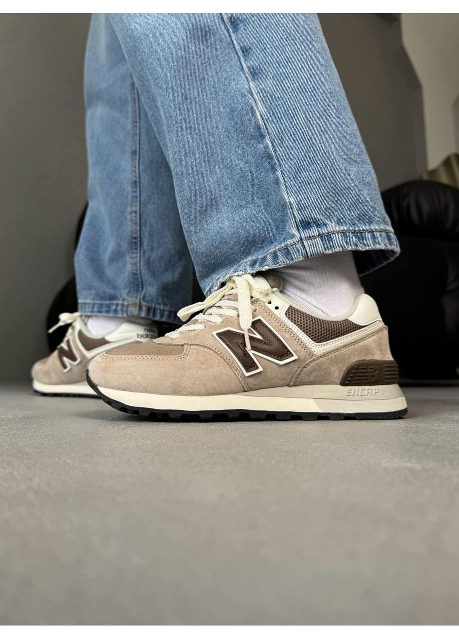 КРОССОВКИ ЖЕНСКИЕ NEW BALANCE 574 LEGACY BEIGE BROWN НЬЮ БЕЛАНС 574 No Brand бежевые демисезоны (369393336)