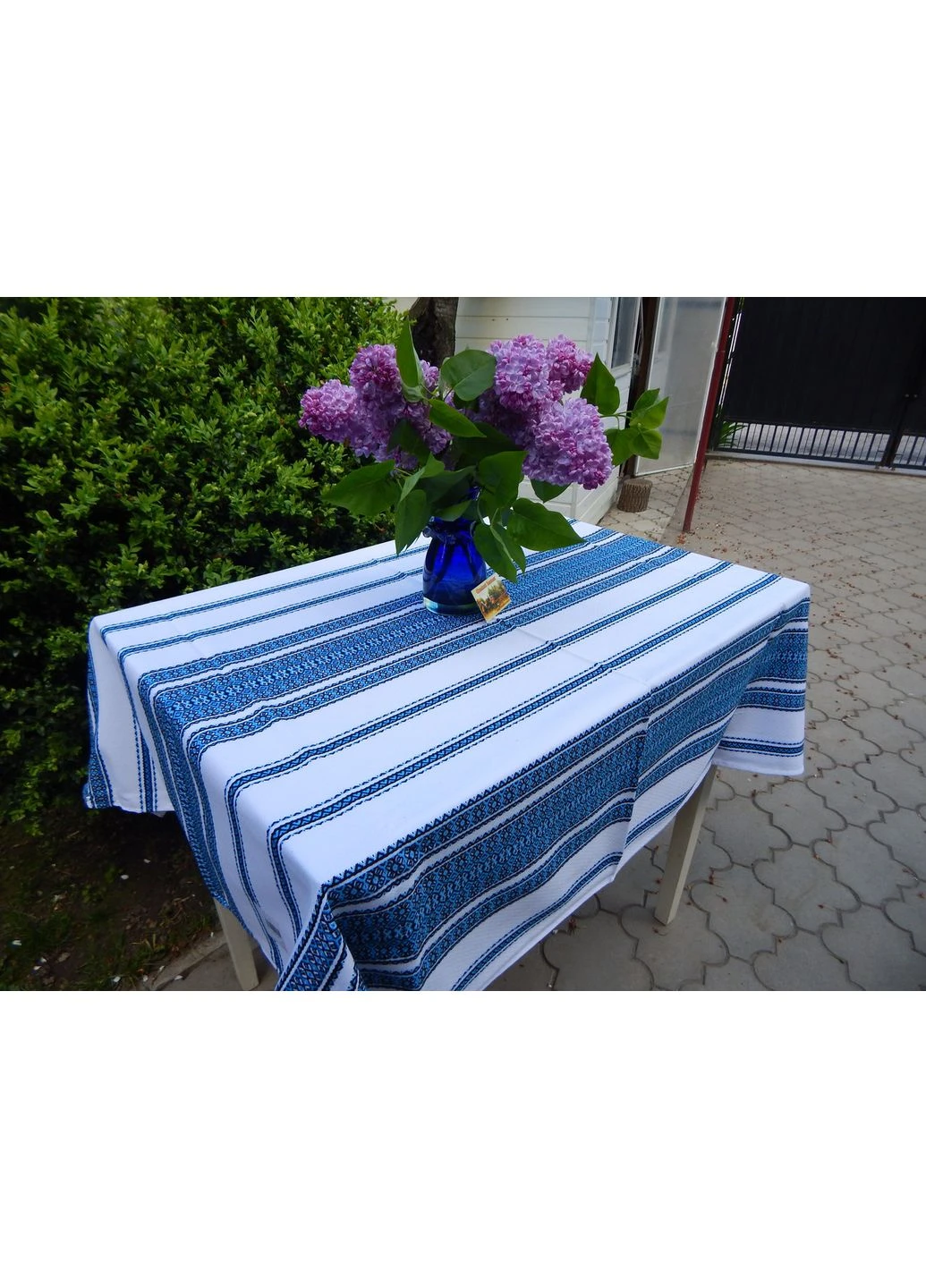 Скатертина синя з вишивкою No Brand (381469642)