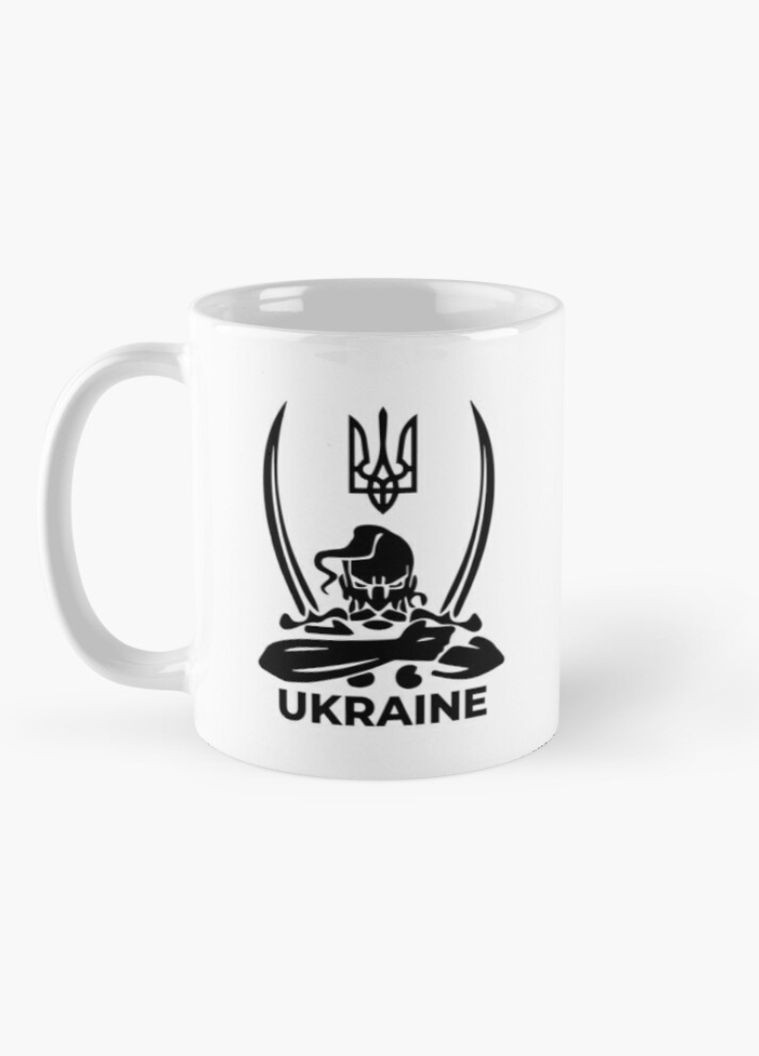 Чашка Керамічна Кружка з принтом Козак тризуб Ukraine Біла 330 мл Orca (317319883)