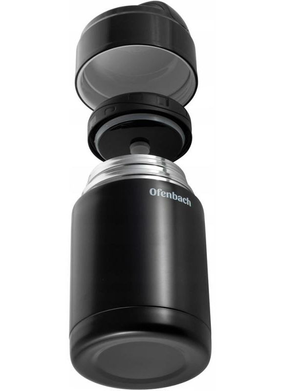 Термос пищевой 1000мл из нержавеющей стали черный термос для еды контейнер для супа и вторых блюд Ofenbach (368978030)