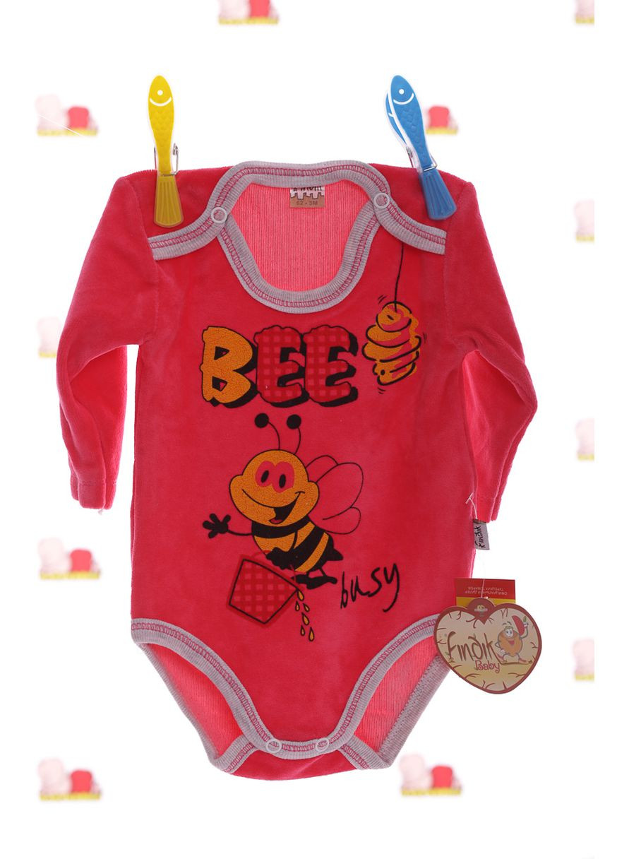 Боди с длинным рукавом для девочки велюр розовое Bee MiniPapi 62 см (27520) BABYKROHA (297199723)
