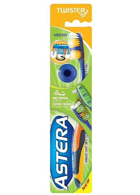 Зубна щітка середньої жорсткості, помаранчева Twister Toothbrush (Medium) Зубная щетка Twister (2-695325) Astera (369794963)