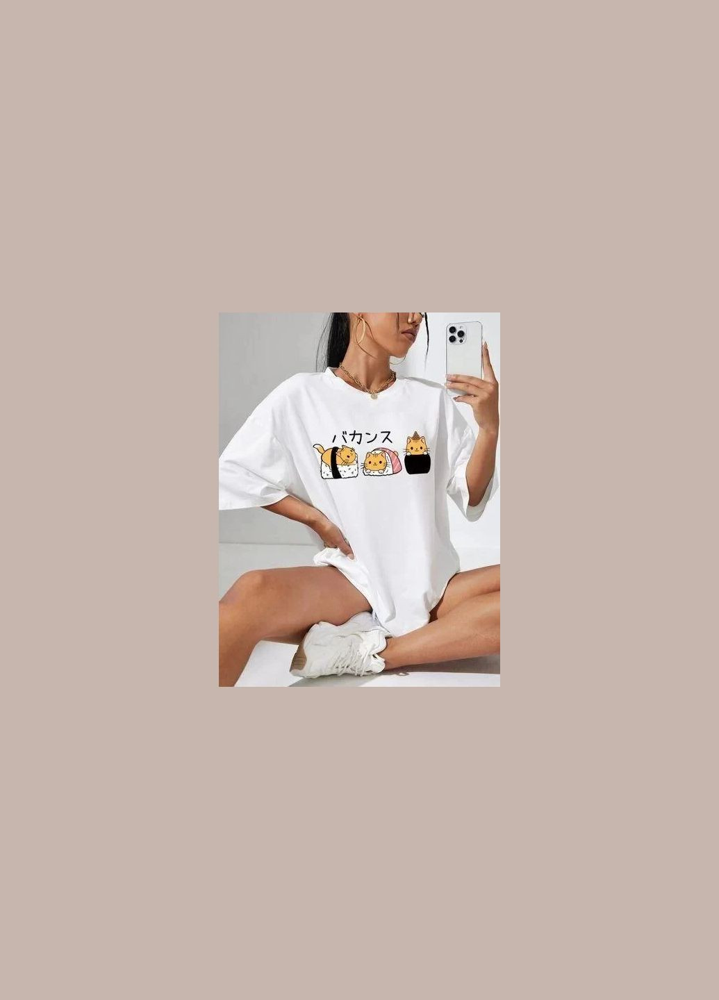 Футболка жіноча з принтом 48 Біла 2664085780 No Brand - (341249542)