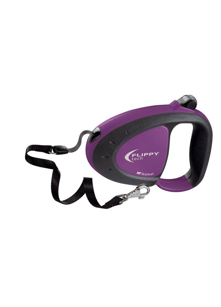 Поводир - рулетка для собак з стрічками Flippy Tech Tape (Ферпласт Фліппі Тек Тейп) 16 х 4 x h 12 см - L, Фіолетовий Ferplast (297512481)