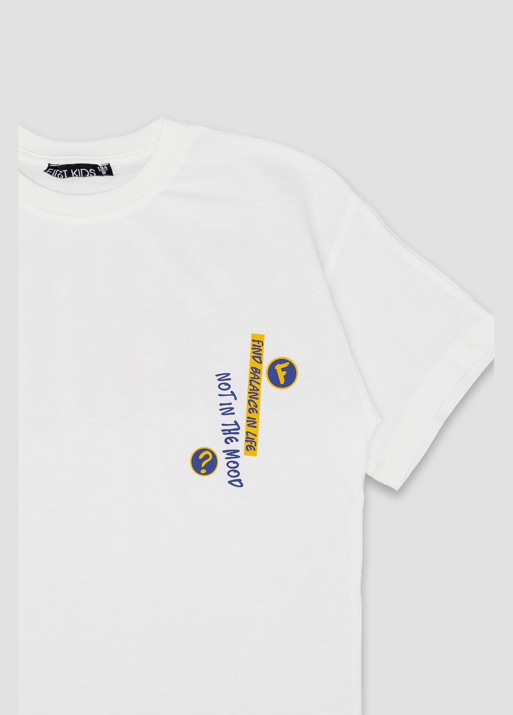 Біла літня футболка з коротким рукавом для хлопчика колір білий cb-00246447 First Kids