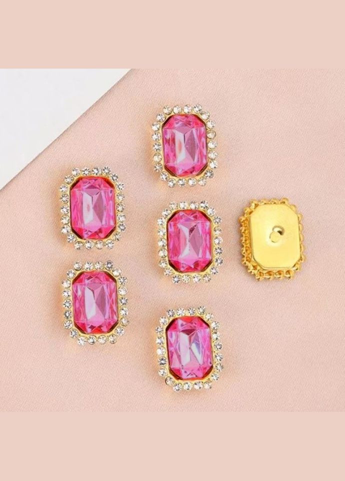 Стразовий декор Камінь, акрил, оправа-золото, 19х15 мм, малиновий No Brand (341730816)