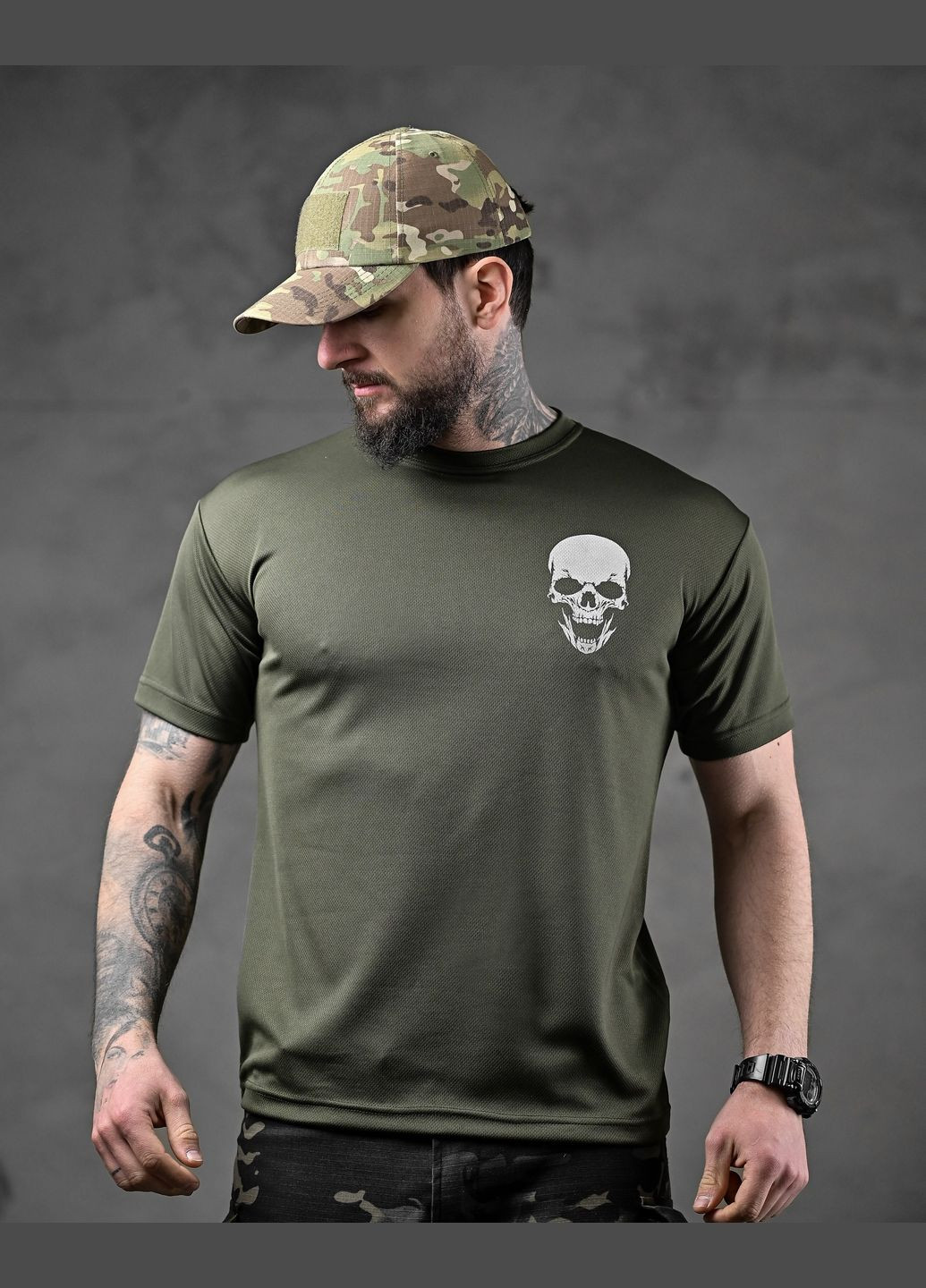 Тактична футболка потоотводяща з Дівчиною олива Freedom (329695110)