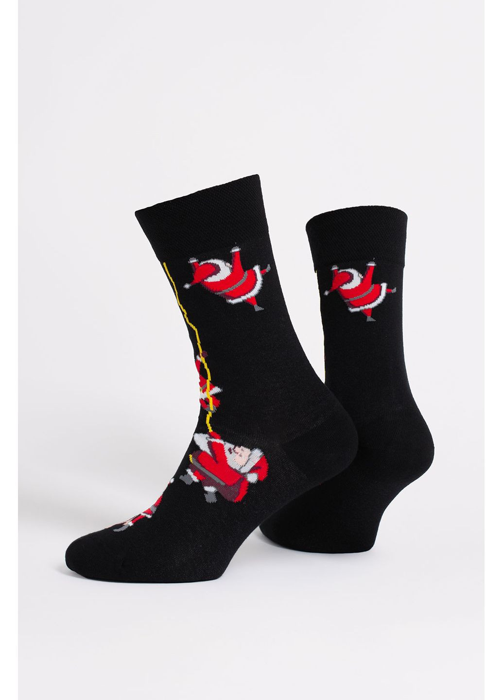 Чёрные мужские хлопковые носки ms3 new year 2601 Giulia новогодние (370626923)