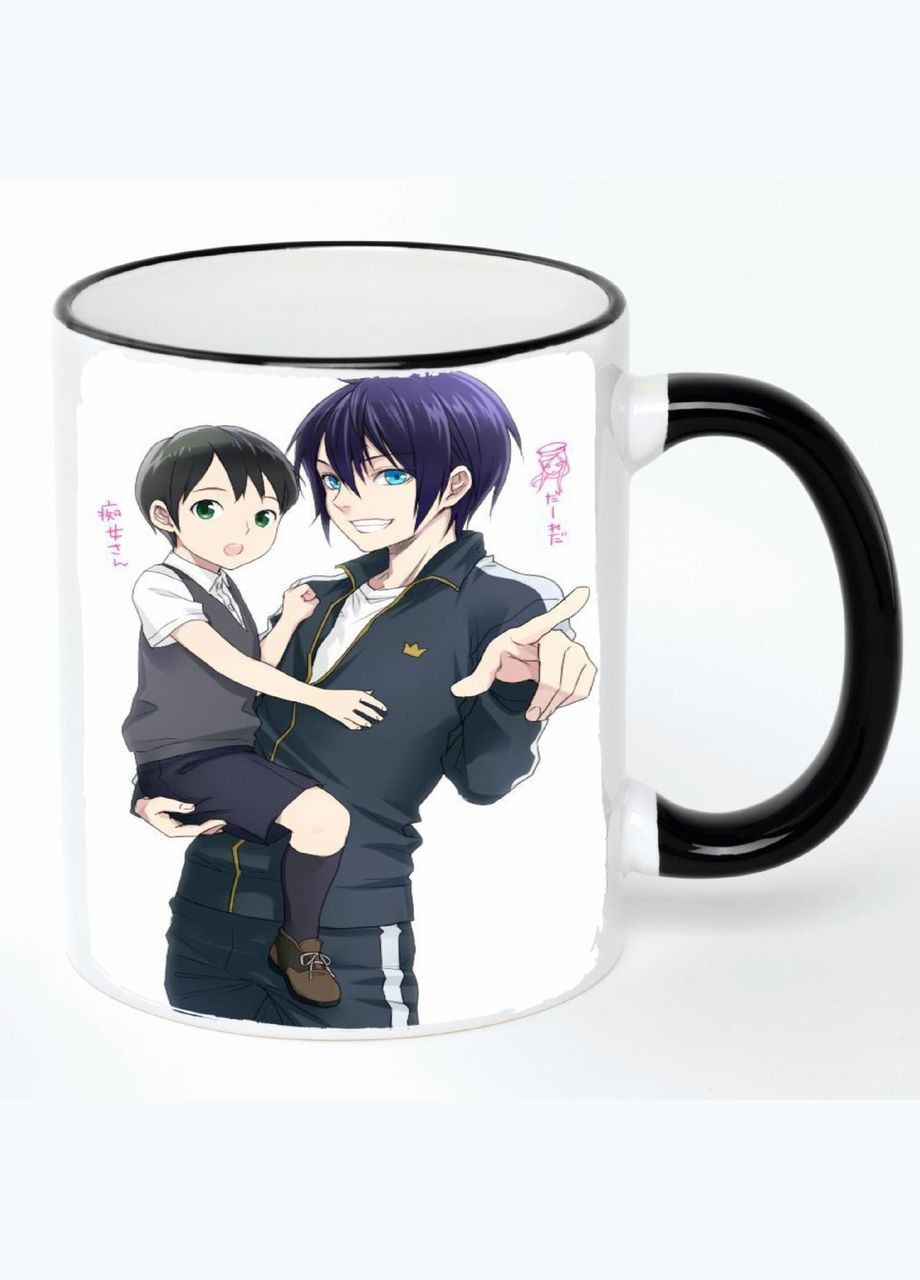 Чашка Безхатній Бог Аніме #004 (кухоль, кружка) Біла з чорною ручкою 330 мл No Brand (322713599)