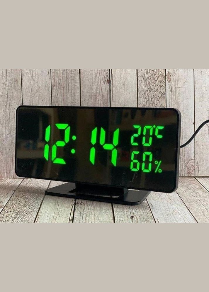 Цифровые сетевые часы с зеркальным LED-экраном 888Y-4 питание с помощью USB-кабеля, отложенный будильник VST (323000720)