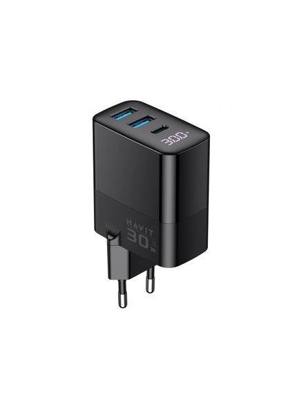 Зарядное устройство UCLE001 GaN 30W 2хUSB-A+USB-C Havit (361068007)