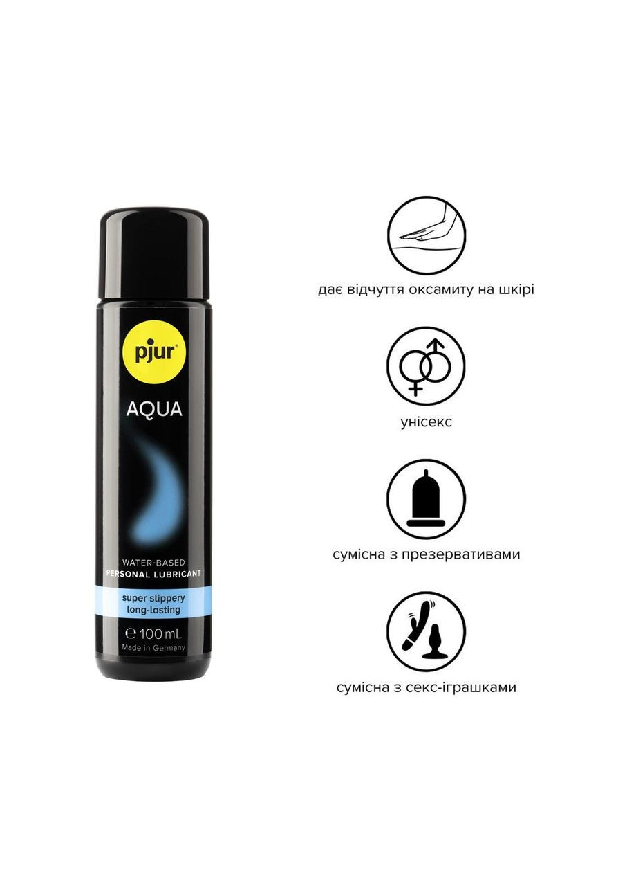 Лубрикант на водній основі Aqua 100 мл, ефект оксамитової шкіри без прилипання Pjur (367108182)