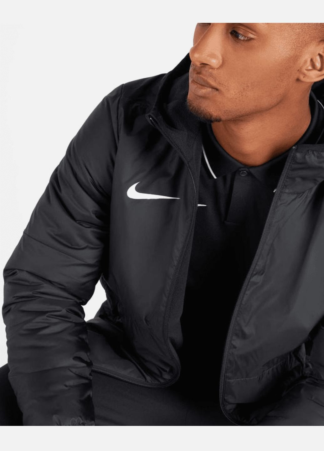 Черная демисезонная куртка (ветровка) мужская fall jacket park 20 cw6157-010 весна-осень черная Nike