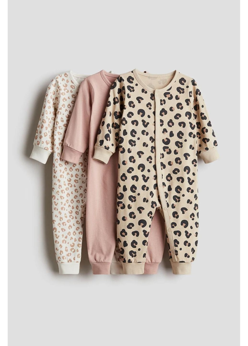 Набор детских человечков 3 шт для девочки Бежевый/Пудровый/Молочный (25120103) H&M (370372442)