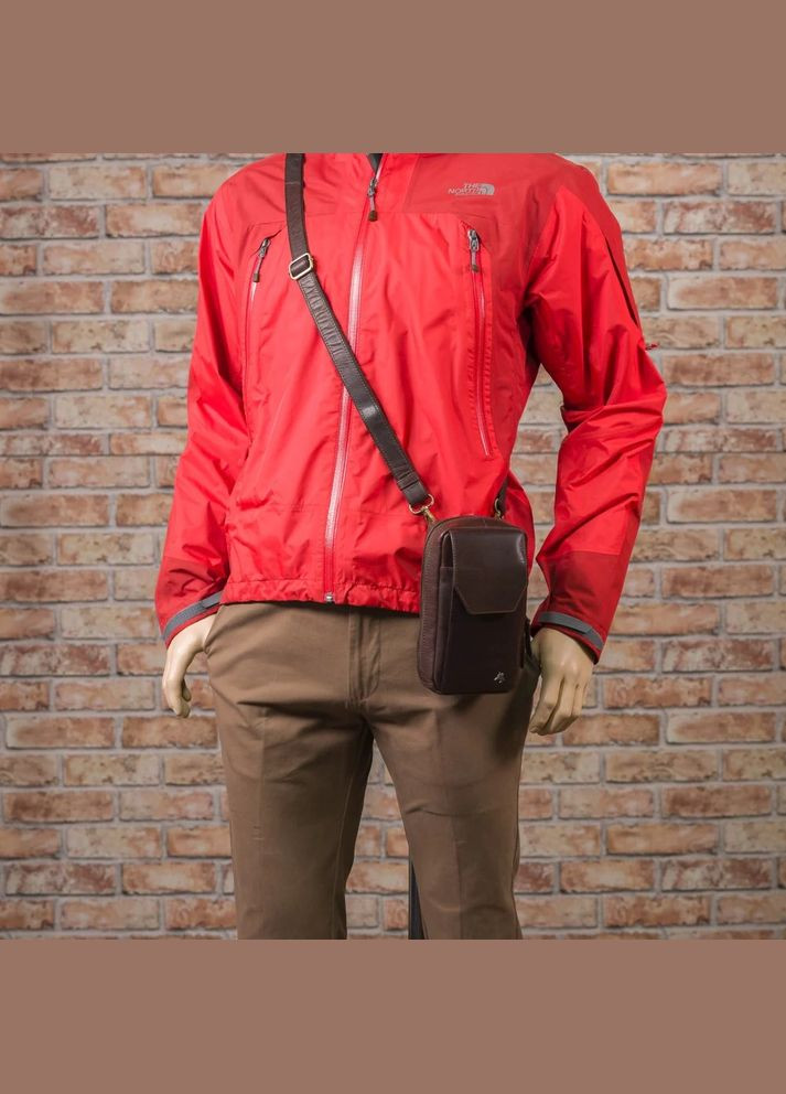 Коричнева шкіряна сумка-чехол панч Alex S45 BRN Visconti (303831155)