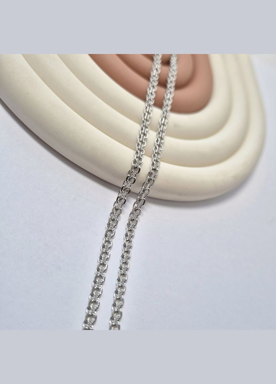 Серебряная Цепь плоский Бисмарк см серебро 925 пробы Родированное 8.00г 816р2/60 No Brand (306854679)