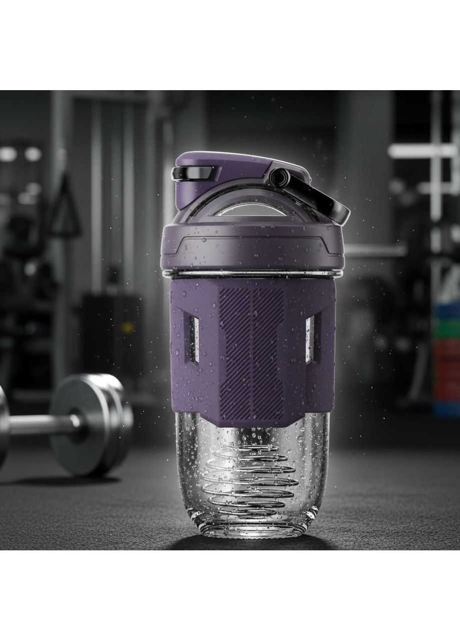 Качественный тритановый шейкер 700 мл для фитнеса. Фиолетовий TKK (303925279)