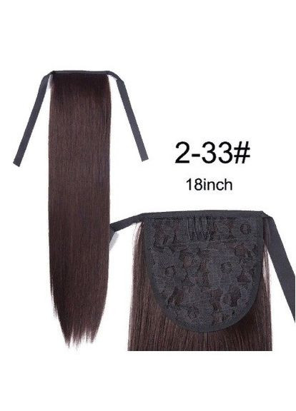 Шиньйон темно-коричневий прямий хвіст на стрічці No Brand (355802137)