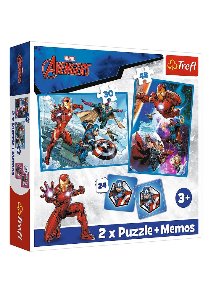 Пазлы 2в1 + Мемо "Герои в действии. Марвел" 93333, в коробке (5900511933338) Trefl (315720293)