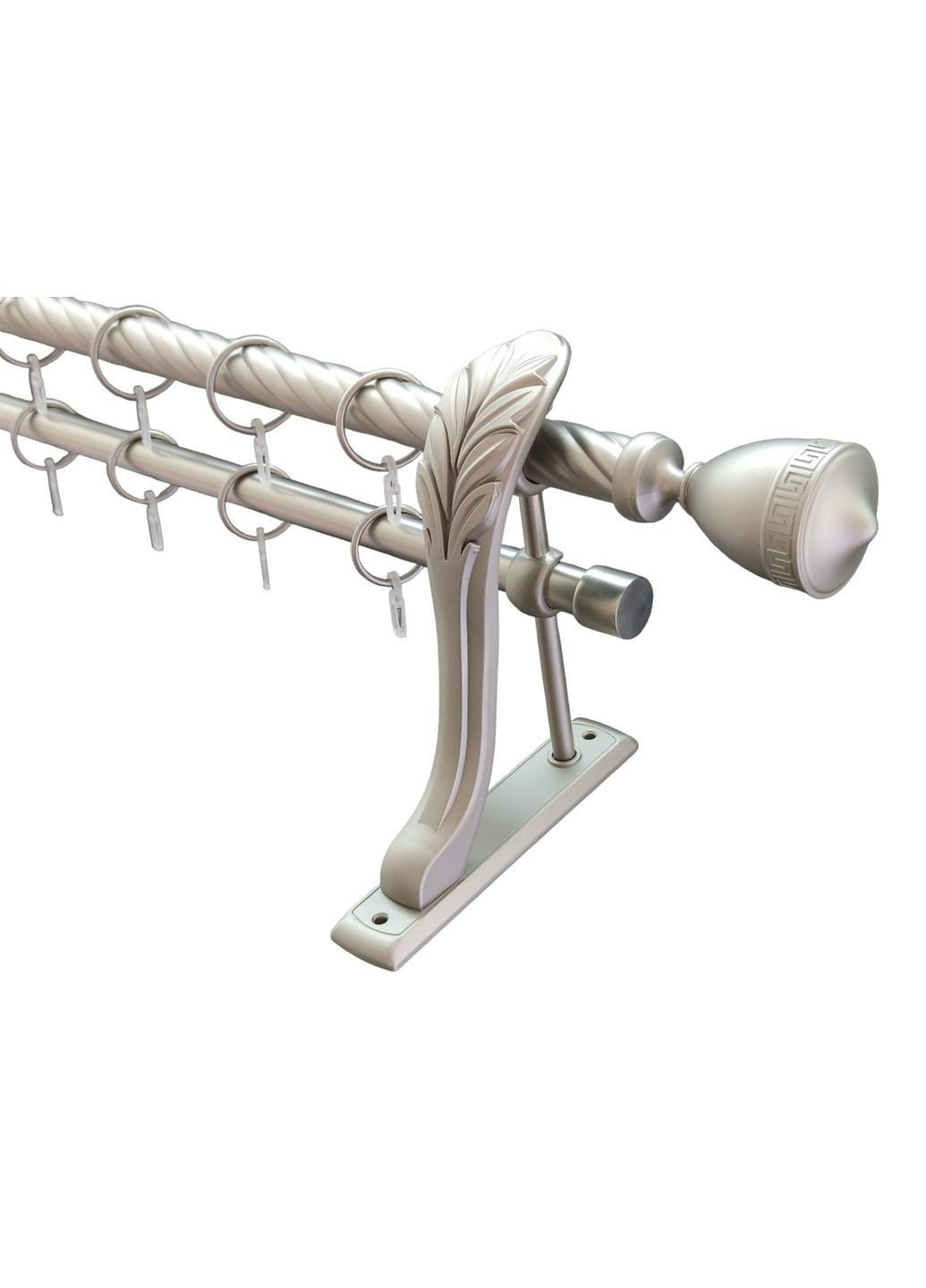 Карниз для штор Афина металлический двухрядный ретро витая труба кольцо металлическое Сатин 25\19 мм 240 см ORVIT (299335439)