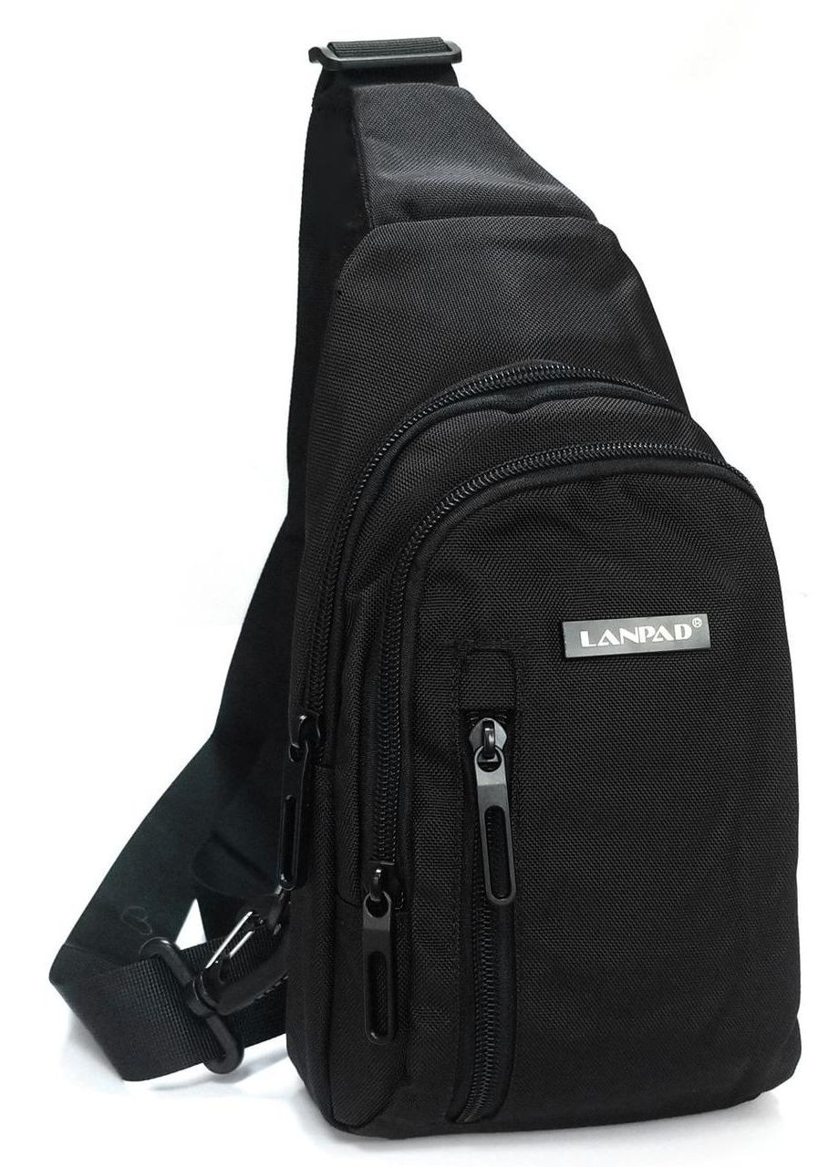 Чоловіча сумка тканинна Чорна (LAN80002 black) Lanpad (316451628)