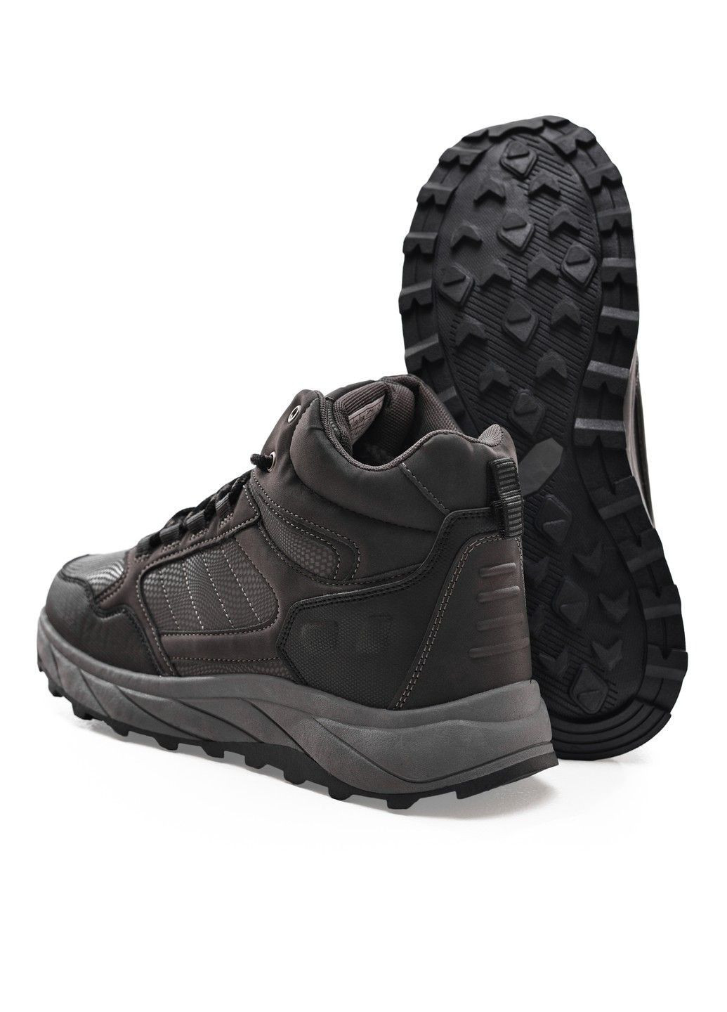 Темно-серые зимние ботинки зимние мужские Moli