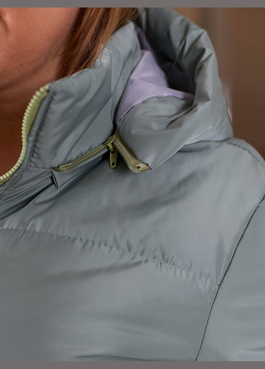 Оливкова жіноча весняна куртка колір оливковий р.48/50 450012 New Trend