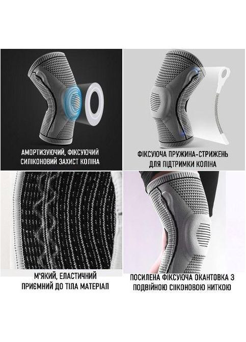 Бандаж на коленный сустав . XL/42-44см. Полужесткий. Ребра жесткости. Кольцо-Фиксатор. Черно-Красный. Bd AB066 (307288077)