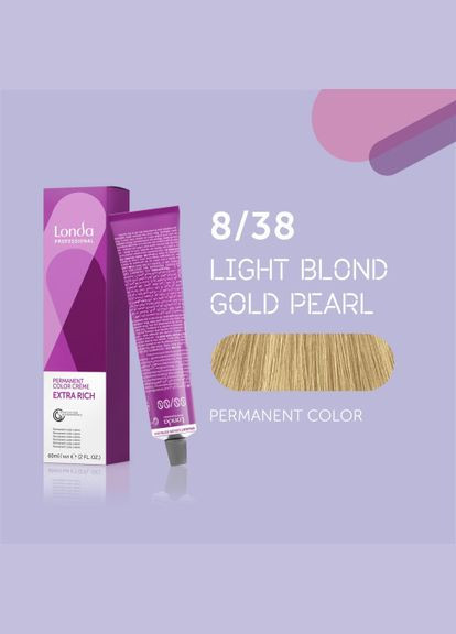 Стойкая кремкраска для волос Professional Permanent Color 8/38 светлый блондин золотисто жемчужный, 60 Londa Professional (292736643)