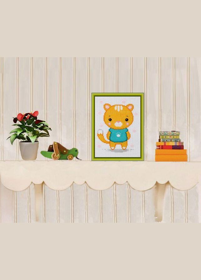 Набір для вишивки акриловими муліне "Котик", 11х15 см No Brand (340484530)