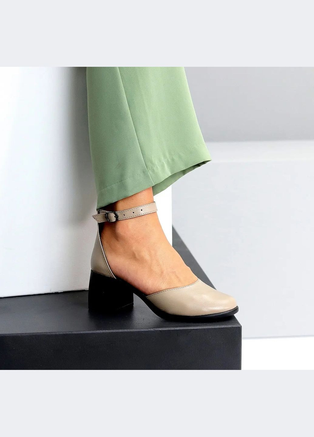 SALI Бежеві туфлі на підборах жіночі шкіряні темно-бежевий з натуральна шкіра, китай — літо (342122459)