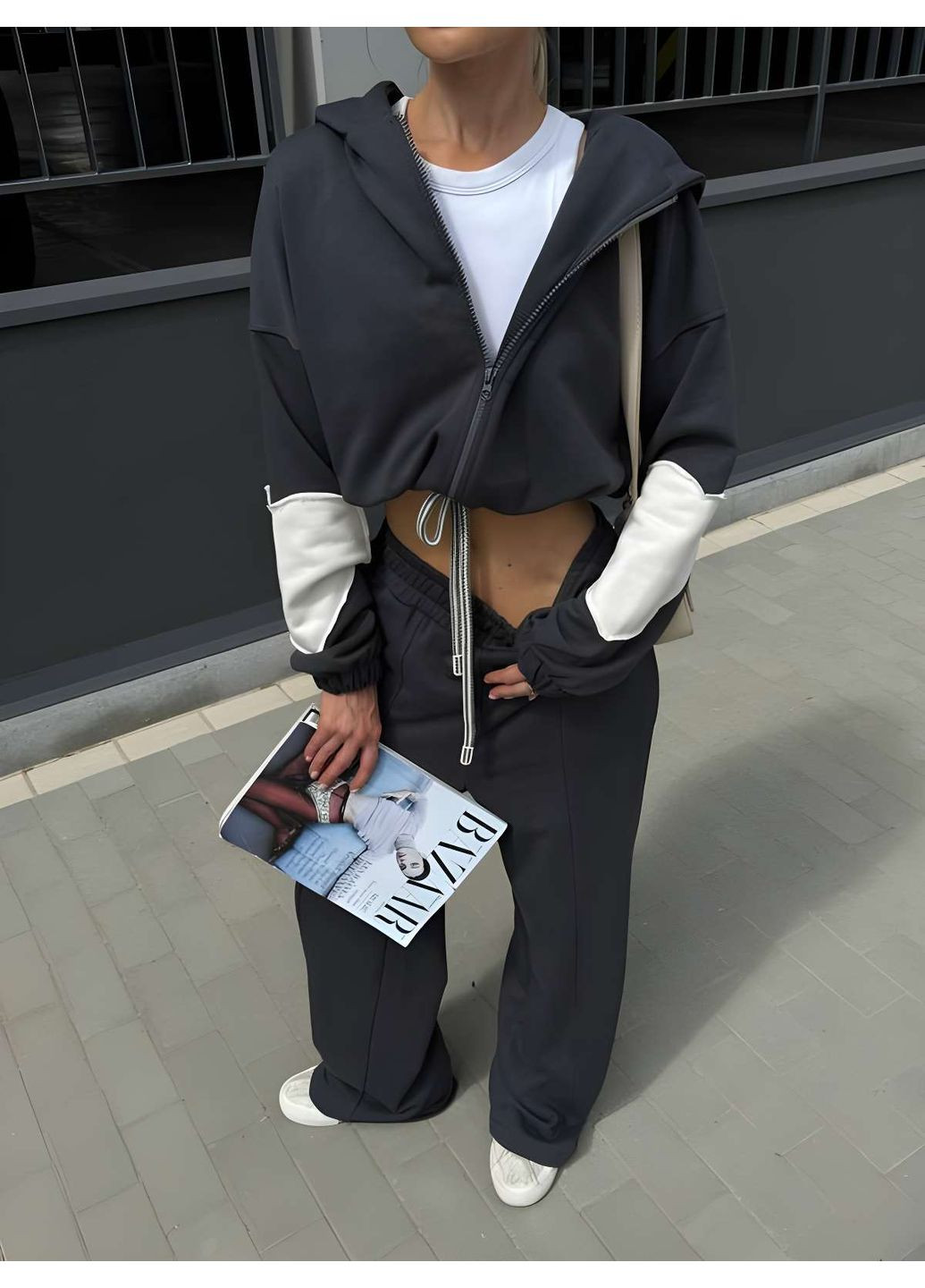 Спортивний костюм штани + кофта з капюшоном тринитка петля, жіночий кост... Україна (355059363)