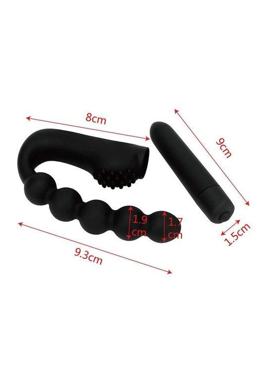 Анальная пробка массажер простаты с вибрацией "Узкие шарики Roger Five" - Черный No Brand (367624448)