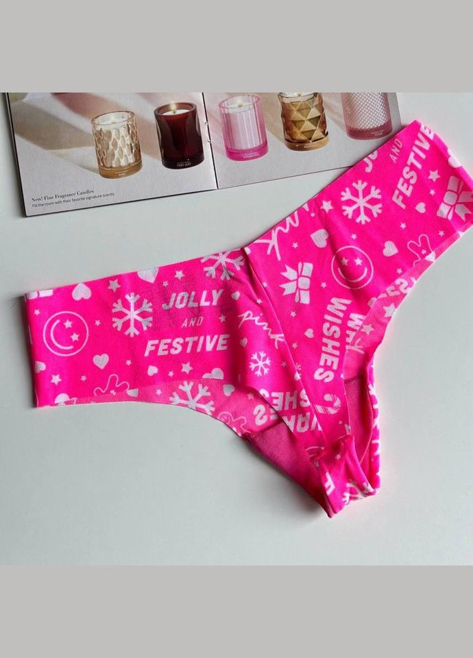 Трусики-стринги женские бесшовные PINK Розовый неон Victoria's Secret (314770418)