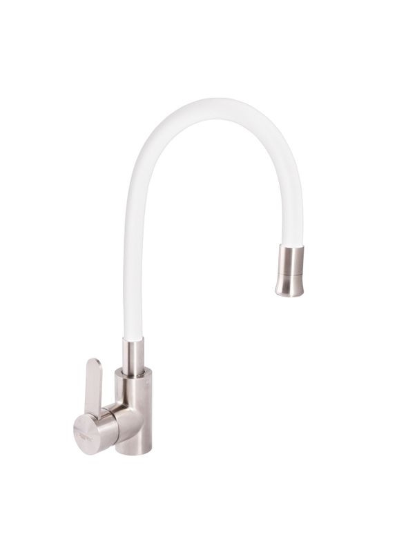 Смеситель для кухни с белым гибким изливом (LL1203) Zerix LR74004-3 (324804658)