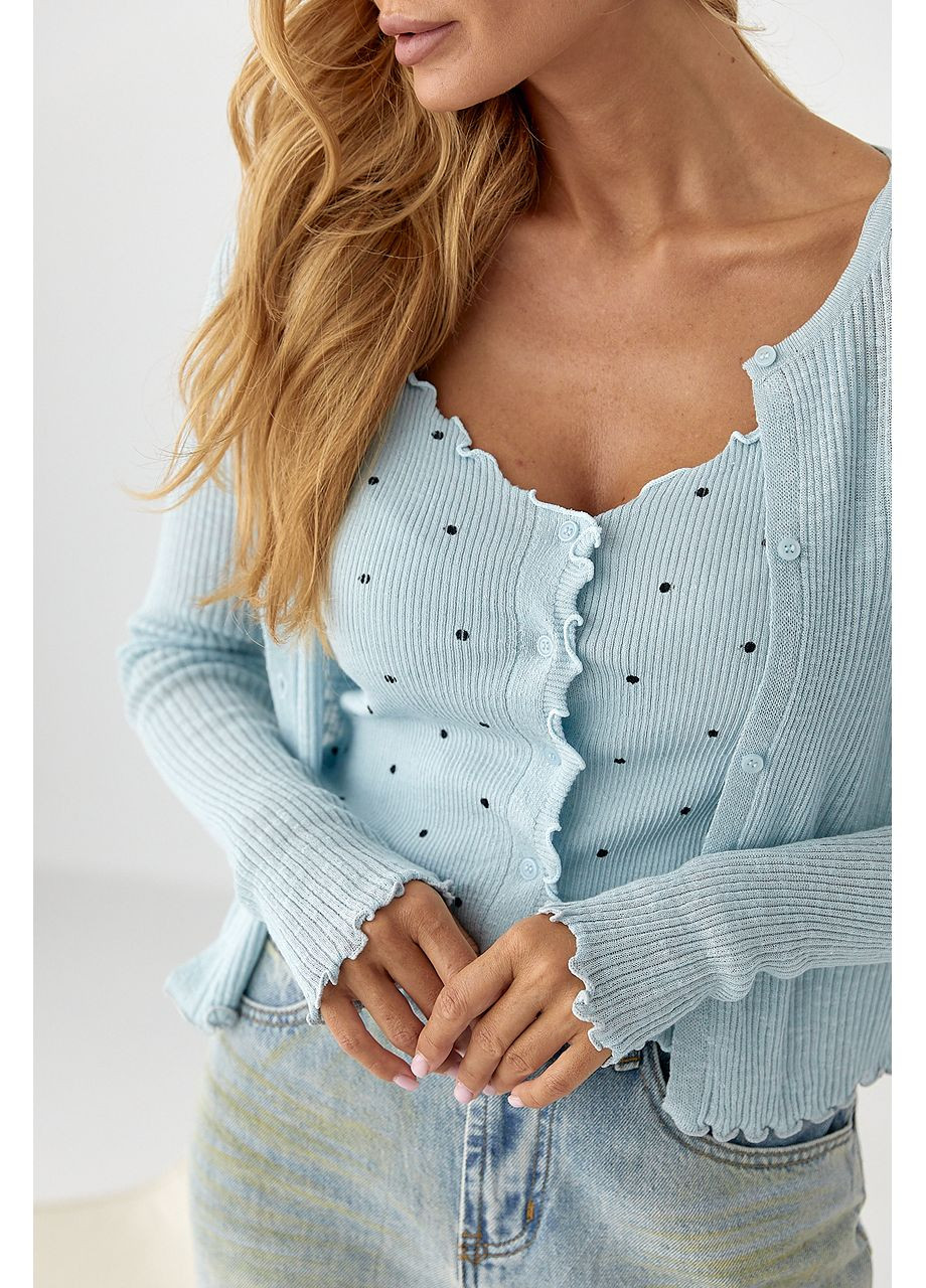Ажурний кардиган у комплекті з майкою Lurex (350948936)