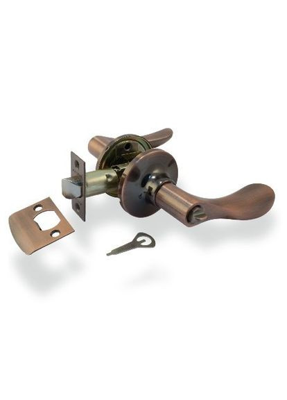 Дверная ручка с защелкой KEDR D8023 AB бронза без ключа No Brand (362492051)