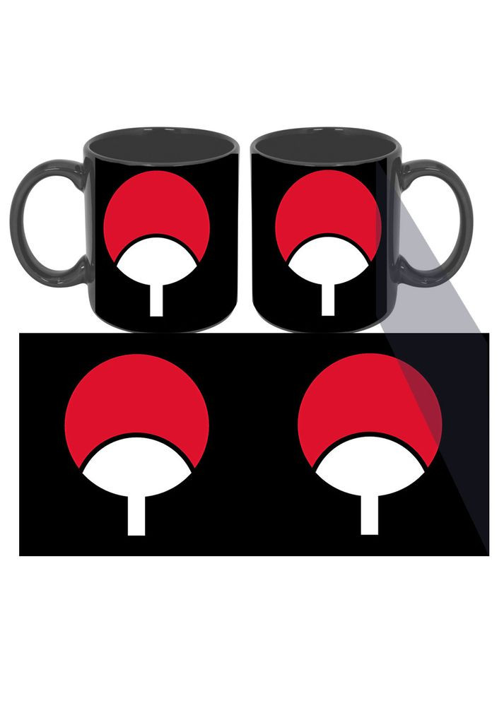 Чашка цветная чёрная аниме Наруто Учиха Клан (zc0003) No Brand (326997114)