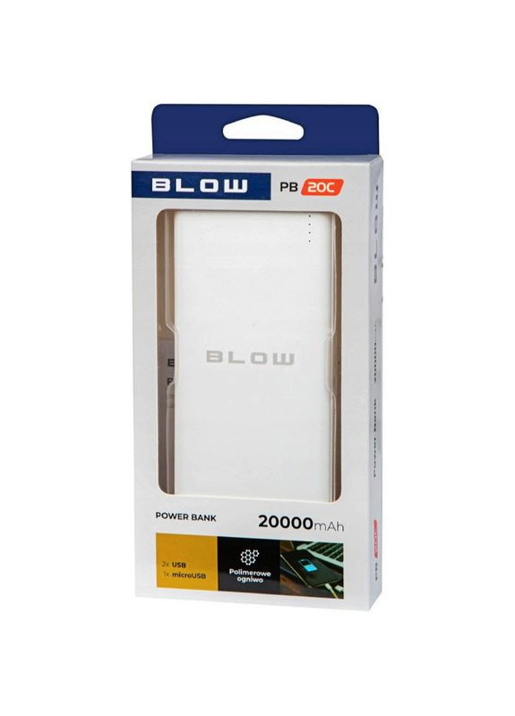 Повербанк PB20C 20000mAh 2xUSB Портативна мобільна батарея Blow (282026613)