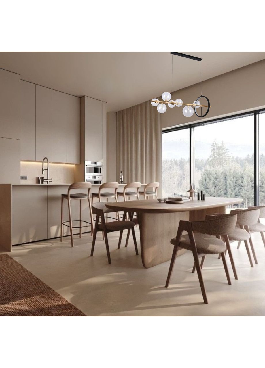 Підвісна люстра «Bubbles» на 7 ламп з прозорими плафонами (918-LP267-7 DDG+CL) No Brand (370072089)