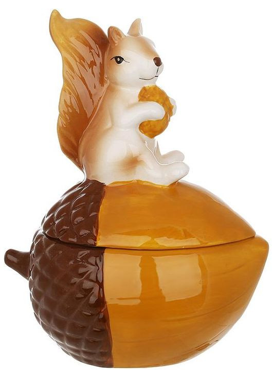 Банка керамічна Білочка з горішком 600мл для сипучих продуктів зберігання та подачі посуду для кухні BonaDi (368980338)